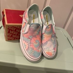 Vans slip on sneakers - asher deluxe color tie dye